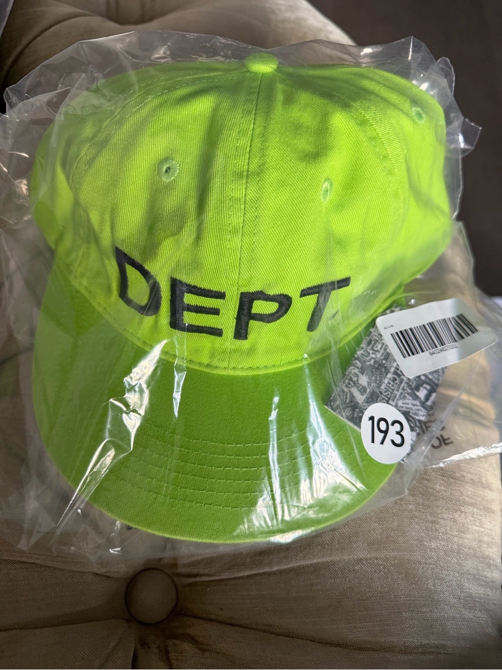 Gallery Dept Neon Lime Embroidered DEPT Cap